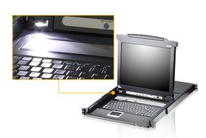ATEN 8-Poorts KVM Schakelaar LCD 17 Console Zwart