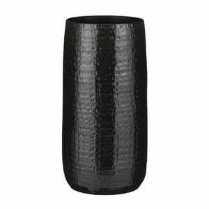 Bloemenvaas keramiek zwart met relief patroon - D25/H50 cm   -