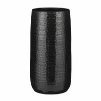 Bloemenvaas keramiek zwart met relief patroon - D25/H50 cm   -