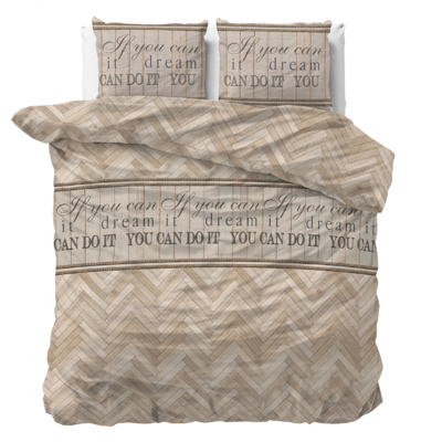 Dekbedovertrek You Can Do It - Lits-Jumeaux (240x220 Cm) - Wit Polyester-katoen - Patroon - Sleeptime Elegance - Dekbed-Discounter.nl Dekbedovertrek You Can Do It - Lits-Jumeaux (240x220 Cm) - Wit Polyester-katoen - Patroon - Sleeptime Elegance - Dekbed-Discounter.nl