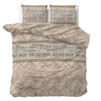 Dekbedovertrek You Can Do It - Lits-Jumeaux (240x220 Cm) - Wit Polyester-katoen - Patroon - Sleeptime Elegance - Dekbed-Discounter.nl