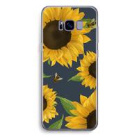 Sunflower and bees: Samsung Galaxy S8 Plus Transparant Hoesje - thumbnail