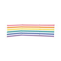 Windscherm 4 Stokken Staal Polyester Kleurige Strepen 360X80 cm Strand, Zwembad, Tuin