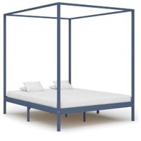 vidaXL Hemelbedframe massief grenenhout grijs 160x200 cm - thumbnail