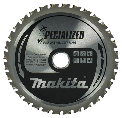 Makita Accessoires Cirkelzaagblad Staal | Specialized 150x20x1,5 32T 0g - B-47036 B-47036