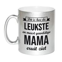 Meest geweldige mama eruitziet - cadeau koffiemok - theebeker - zilver kleurig - 330 ml - verjaardag