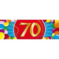 70 jaar leeftijd sticker 19 x 6 cm verjaardag versiering