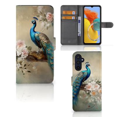 Telefoonhoesje | Met pasjeshouder | voor Samsung Galaxy M14 Vintage Pauwen
