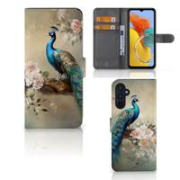 Telefoonhoesje | Met pasjeshouder | voor Samsung Galaxy M14 Vintage Pauwen Telefoonhoesje | Met pasjeshouder | voor Samsung Galaxy M14 Vintage Pauwen