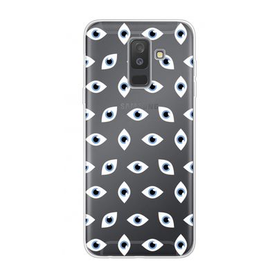 Eyes pattern: Samsung Galaxy A6 Plus (2018) Transparant Hoesje