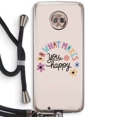 Happy days: Motorola Moto G6 Transparant Hoesje met koord