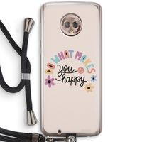 Happy days: Motorola Moto G6 Transparant Hoesje met koord
