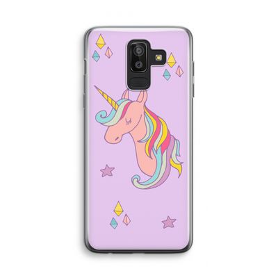 Roze eenhoorn: Samsung Galaxy J8 (2018) Transparant Hoesje