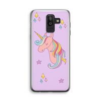 Roze eenhoorn: Samsung Galaxy J8 (2018) Transparant Hoesje