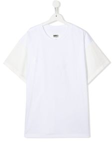 MM6 Maison Margiela Kids t-shirt bicolore à logo - Blanc