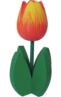 Decoratie houten oranje tulpen   - - thumbnail
