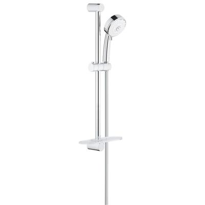 GROHE New Tempesta Cosmopolitan 100 Glijstangset - 60cm - ronde handdouche - 4 straalsoorten - gladde doucheslang - met zeepschaal - chroom/wit 27577002