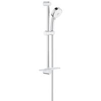GROHE New Tempesta Cosmopolitan 100 Glijstangset - 60cm - ronde handdouche - 4 straalsoorten - gladde doucheslang - met zeepschaal - chroom/wit 27577002