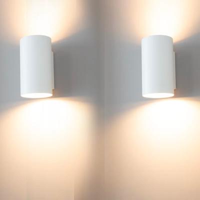 2x Giove bianco by LUSENZ - Up and down licht met karakter - Cilindervormige wandlamp met een mat witte coating