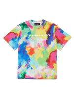 DSQUARED2 KIDS t-shirt tie-dye à logo imprimé - Bleu