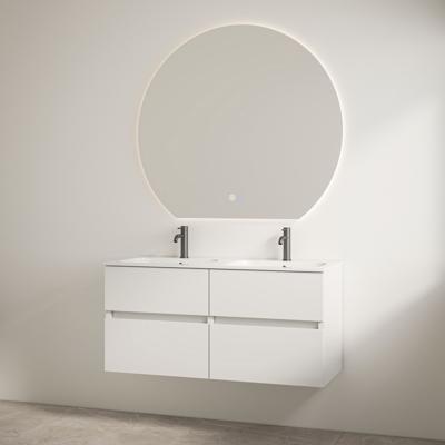 Duo Wastafel 2 Kraangaten met Onderkast Best Design Bora 120 cm Glans Wit