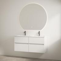 Duo Wastafel 2 Kraangaten met Onderkast Best Design Bora 120 cm Glans Wit
