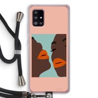 Orange lips: Samsung Galaxy A51 5G Transparant Hoesje met koord