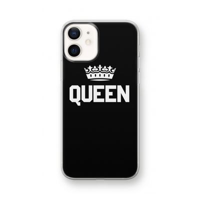 Queen zwart: iPhone 12 mini Transparant Hoesje