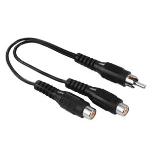 Hama 00205183 Cinch Audio Adapter [1x Cinch-stekker - 2x Cinch-koppeling] Zwart