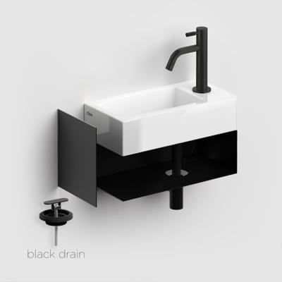 Fonteinset Clou Flush 3 Incl. Toebehoren 20.5x44 cm Mat Zwart Clou