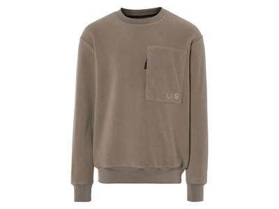 LIVERGY Heren fleece sweater (S, Bruin)