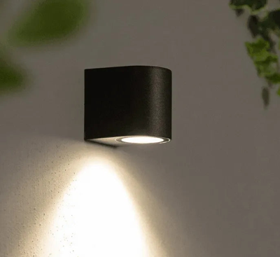 Buitenlamp zwart downlight &apos;Gaia&apos; GU10 IP44 90mm