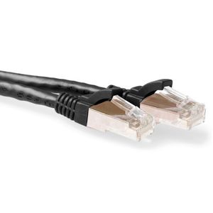 ACT Zwarte 25 meter LSZH SFTP CAT6A patchkabel snagless met RJ45 connectoren