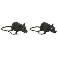 2x stuks piepende horror decoratie rat 13 cm 2x stuks piepende horror decoratie rat 13 cm