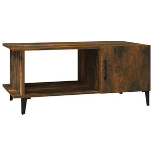 The Living Store Salontafel Industrial - 90 x 50 x 40 cm - Gerookt eiken