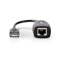 Actieve USB-Kabel | USB 1.1 | USB-A Male | RJ45 Female | 12 Mbps | 0.20 m | Rond | Vernikkeld | PVC | Koper