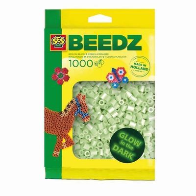SES Strijkkralen glow in the dark, 1000 stuks