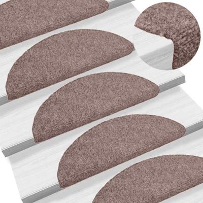 Trapmatten Zelfklevend 5 stuks 56x17x3 cm lichtbruin Halfrond