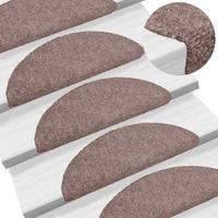 Trapmatten Zelfklevend 5 stuks 56x17x3 cm lichtbruin Halfrond