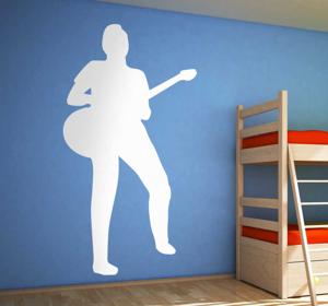 Muursticker silhouet gitarist