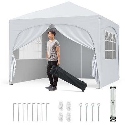 3 x 3 M Paviljoen met 4 Afneembare Zijwanden Tuinzelt incl. Rolltas 8 Haringen 4 Ankers Wit