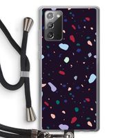 Dark Rounded Terrazzo: Samsung Galaxy Note 20 / Note 20 5G Transparant Hoesje met koord