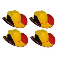 4x stuks cowboyhoed supporter Belgie