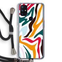 Colored Zebra: OnePlus Nord N10 5G Transparant Hoesje met koord - thumbnail
