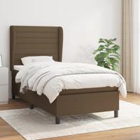 Boxspring met matras stof donkerbruin 80x200 cm
