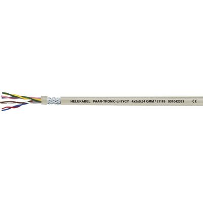 HELU 21114-500 Datakabel Li2YCY 8 x 2 x 0.22 mm² Grijs 500 m