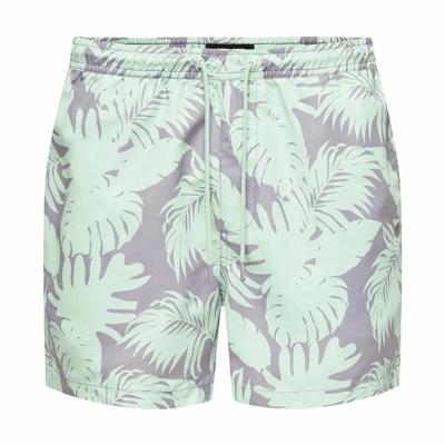 Herenzwembroek Only & Sons Onsted Life Flower 2 Aquamarijn - Maat: M