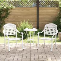 Tuinstoel 2 pcs Wit 55 x 56,5 x 91cm Aluminium