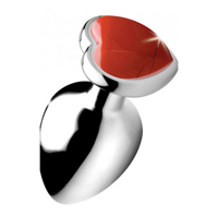 XR Brands Red Jasper Heart - Butt Plug - Large - thumbnail