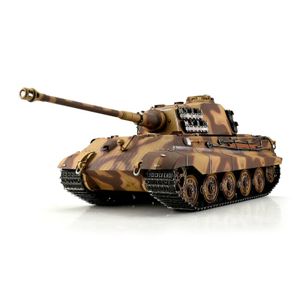 Torro Pro-Edition RC Tank 1/16 Königstiger camo 1944 Eastern Front IR + Rook in luxe houten krat